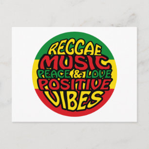 Reggae Music with positive sayings Postcard