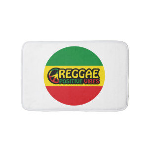 Reggae Music with positive vibes and reggae flag Bath Mat