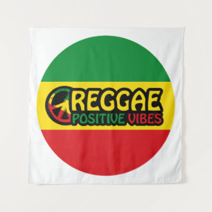 Reggae Music with positive vibes and reggae flag Tapestry
