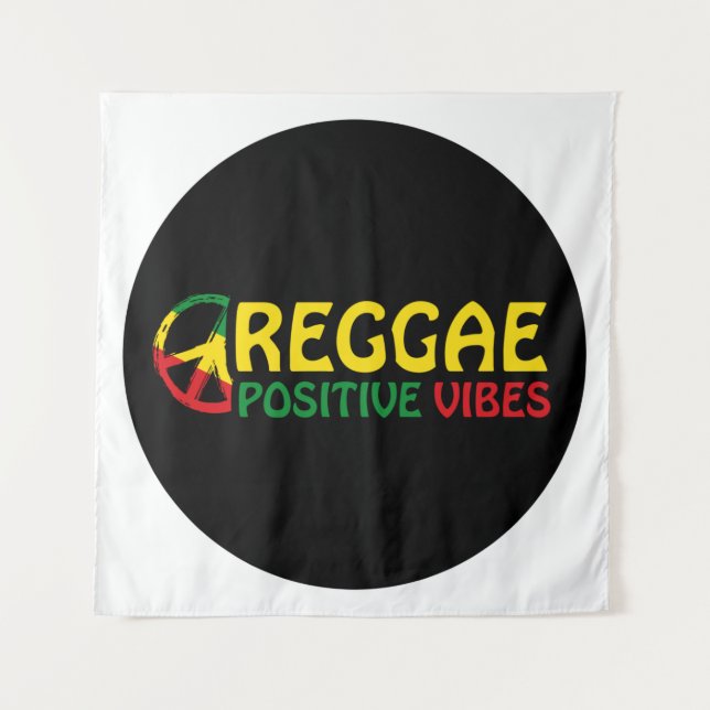 Reggae Music with positive vibes and reggae flag Tapestry (Front)