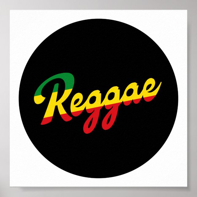 Reggae Music with reggae flag colors Poster (Front)