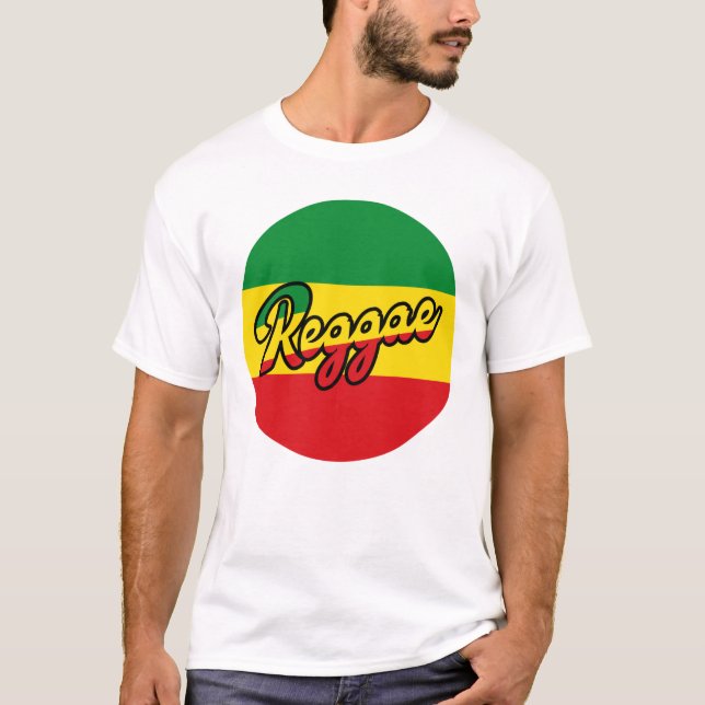 Reggae Music with reggae flag colors T-Shirt (Front)