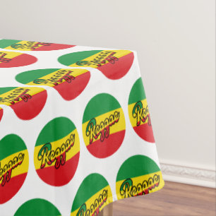Reggae Music with reggae flag colors Tablecloth