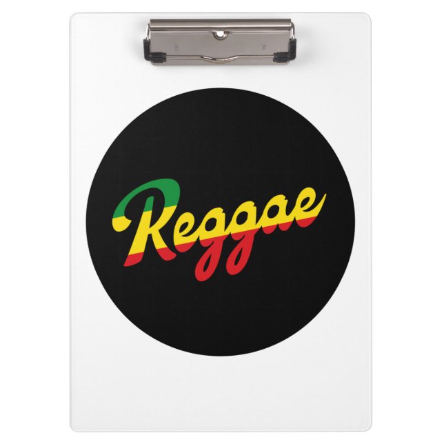 Reggae Music with reggae flag colours Clipboard (Front)