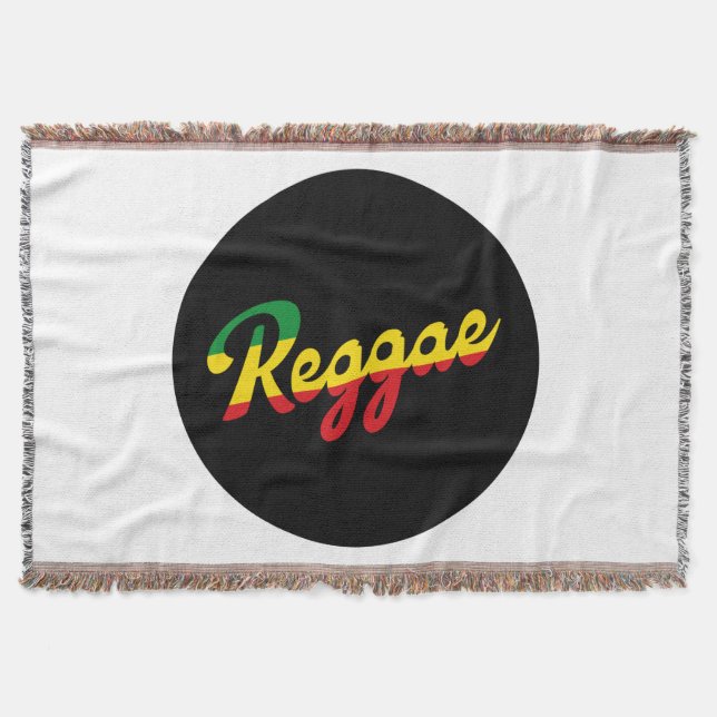 Reggae Music with reggae flag colours Throw Blanket (Front)
