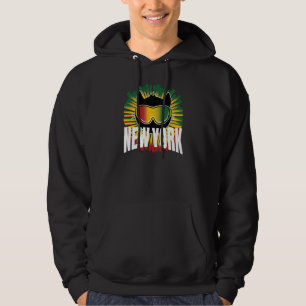 Reggae New York Kitty Cat w Jamaican Ski Goggles N Hoodie