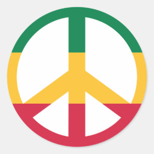 Reggae peace flag classic round sticker
