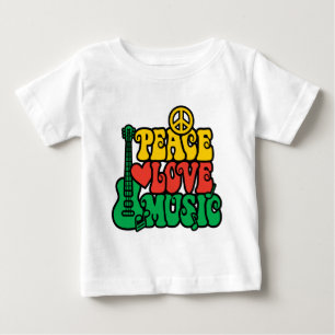 Reggae Peace Love Music Baby T-Shirt
