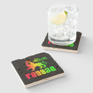 Reggae Rasta Lion Stone Coaster