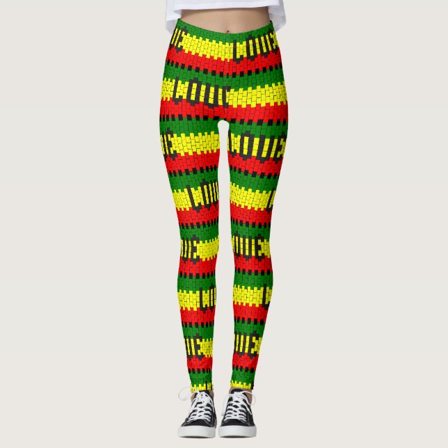 Reggae Rastafara Love - Power Yoga Leggings (Front)