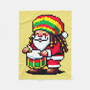 Reggae Rhythms with Santa - Christmas Beat Fleece Blanket