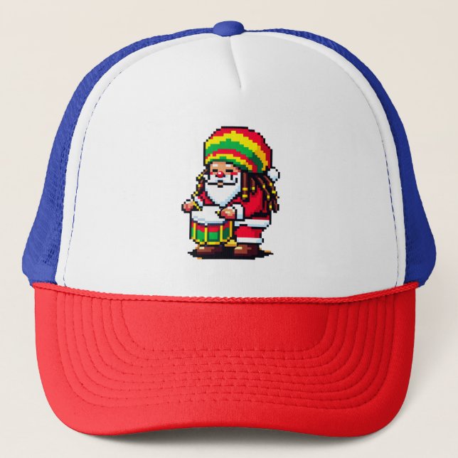 Reggae Rhythms with Santa - Christmas Beat Trucker Hat (Front)