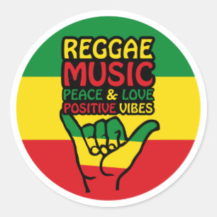 Reggae Shaka Hand with positive quotes Classic Round Sticker