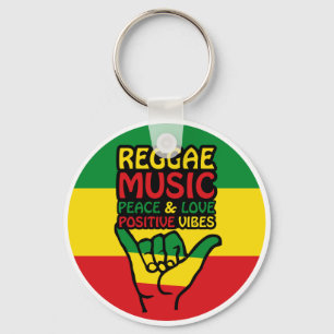 Reggae Shaka Hand with positive quotes Keychain