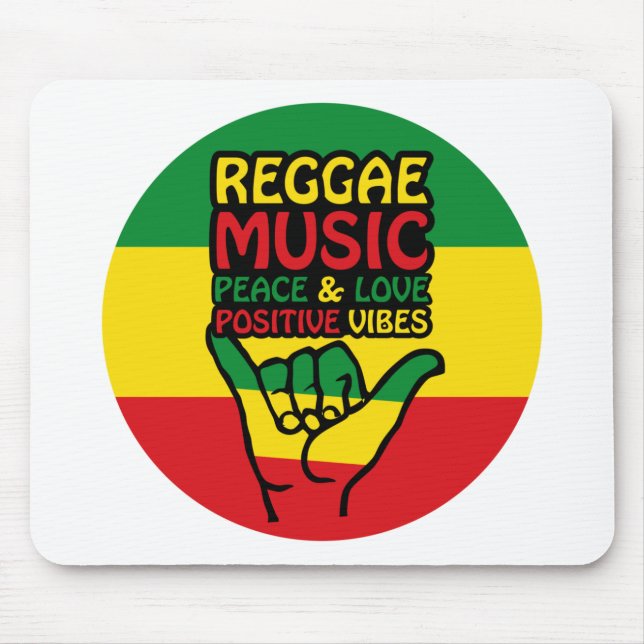 Reggae Shaka Hand with positive quotes Mouse Pad (Front)