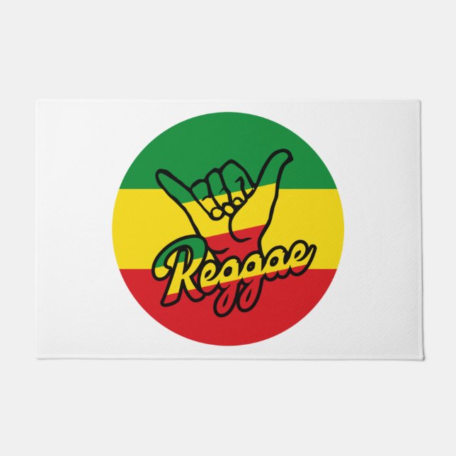Reggae Shaka Hands with reggae colors Doormat (Front)
