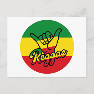 Reggae Shaka Hands with reggae colours Postcard