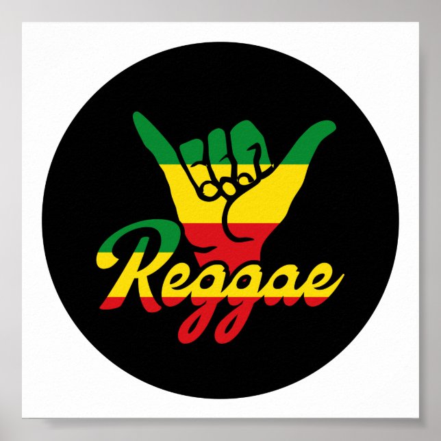 Reggae Shaka Hands with reggae colours Poster (Front)