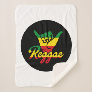 Reggae Shaka Hands with reggae colours Sherpa Blanket