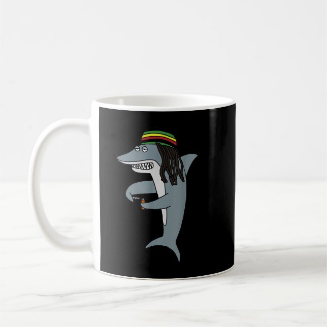 Reggae Shark Funny Dreadlock Rasta  Coffee Mug (Left)