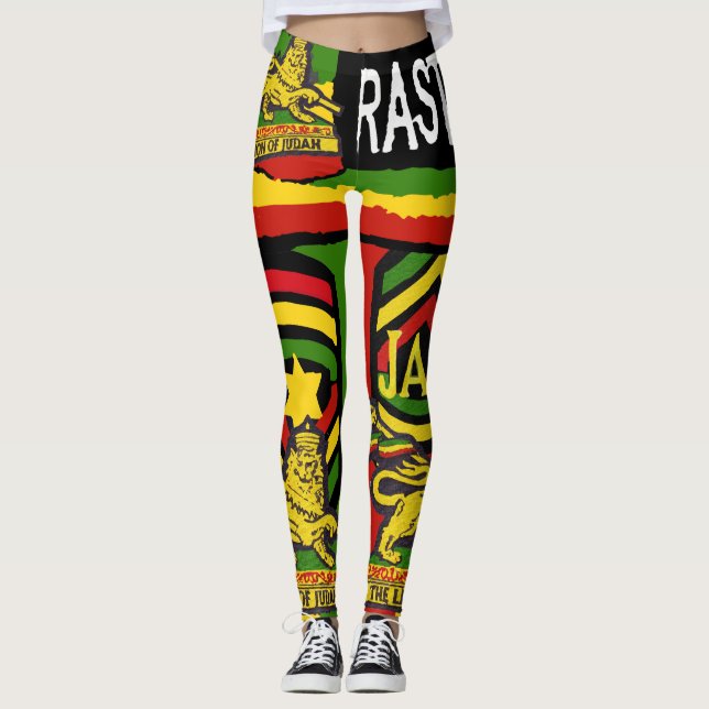 Reggae Steppers Leggings Rastafarian Designs (Front)