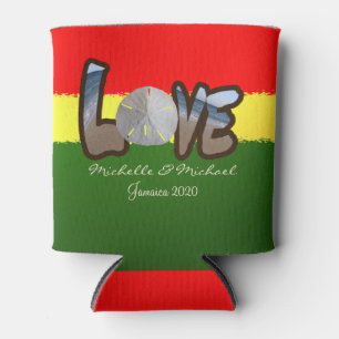 Reggae Style Sand dollar Love Can Cooler
