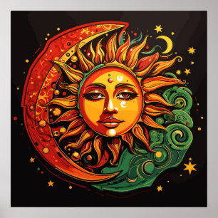 Reggae Sun & Moon Poster