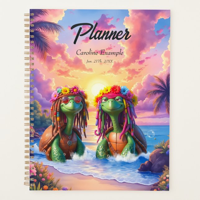 Reggae Turtles – Island Vibes Forever.  Planner (Front)