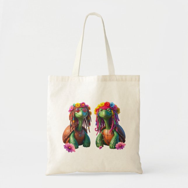 Reggae Turtles – Island Vibes Forever.  Tote Bag (Front)