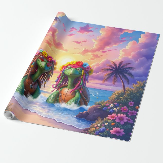 Reggae Turtles – Island Vibes Forever.  Wrapping Paper (Unrolled)