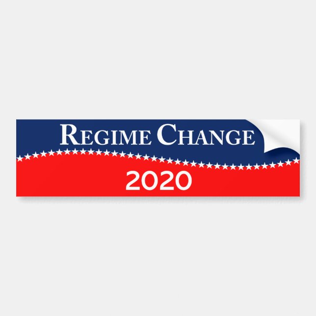 Regime Change 2020 with stars Bumper Sticker (Front)