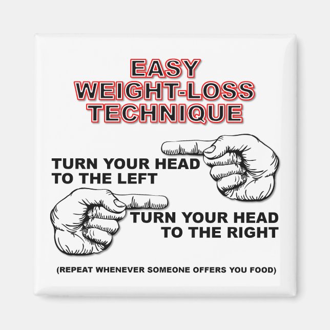 Régime Perte de poids drôle Aimant frigo (Devant)