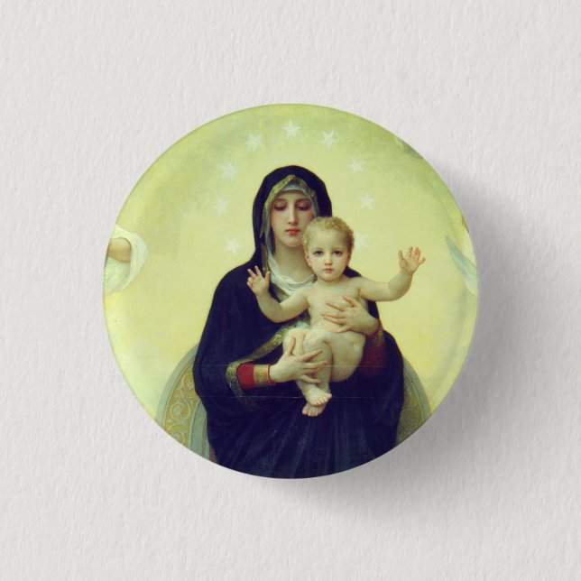 Regina Angelorum - William-Adolphe Bouguereau 1 Inch Round Button (Front)