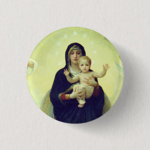 Regina Angelorum - William-Adolphe Bouguereau 1 Inch Round Button