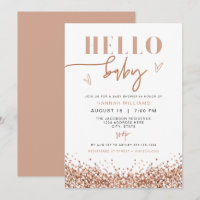 REGINA Hello Baby Rose Gold Sequin Baby Shower 