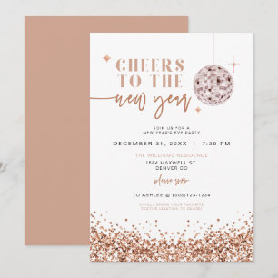 REGINA Rose Gold Disco New Year's Eve Party Invitation