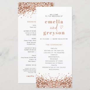 REGINA Rose Gold Sequins Long Wedding Programme