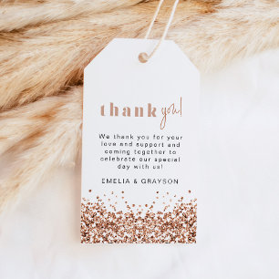 REGINA Rose Gold Sequins Thank You Gift Tag