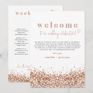 REGINA Rose Gold Welcome Letter Timeline Card