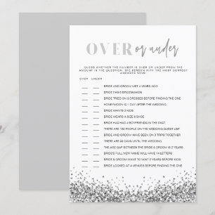 REGINA Silver Over Under Bridal Shower Game Invita Invitation