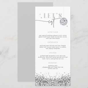 REGINA Silver Sequins Disco Mangeons Carte Menu
