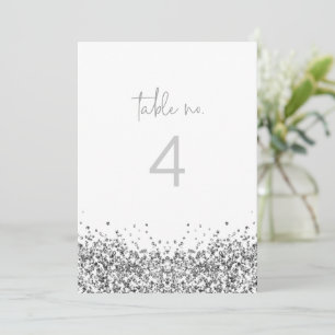 REGINA Silver Sequins Glitter Table Number