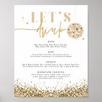 REGINA Yellow Gold Disco Let's Drink Bar Menu  Pos