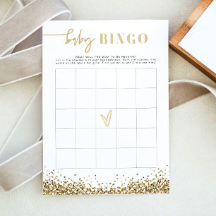 REGINA Yellow Gold Sequins Baby Shower Bingo Game Invitation