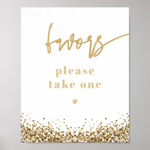 REGINA Yellow Gold Sequins Wedding Party Favours Poster