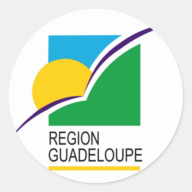 Region Guadeloupe flag Classic Round Sticker (Front)
