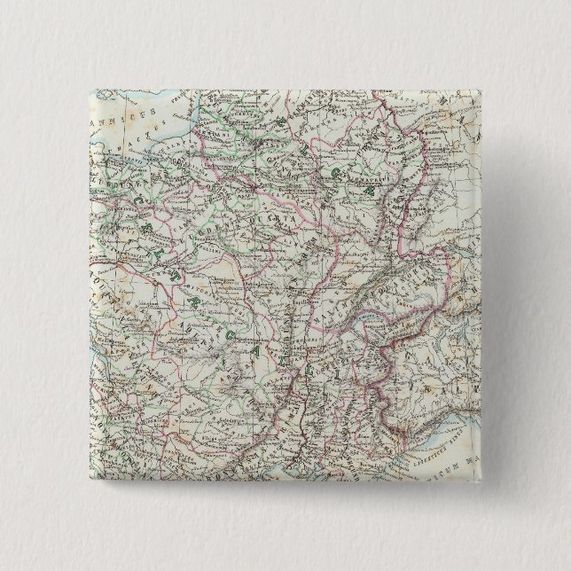 Region of Paris France 2 Inch Square Button (Front)