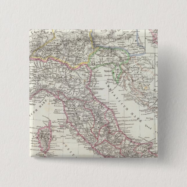 Region of Rome Italy 2 Inch Square Button (Front)