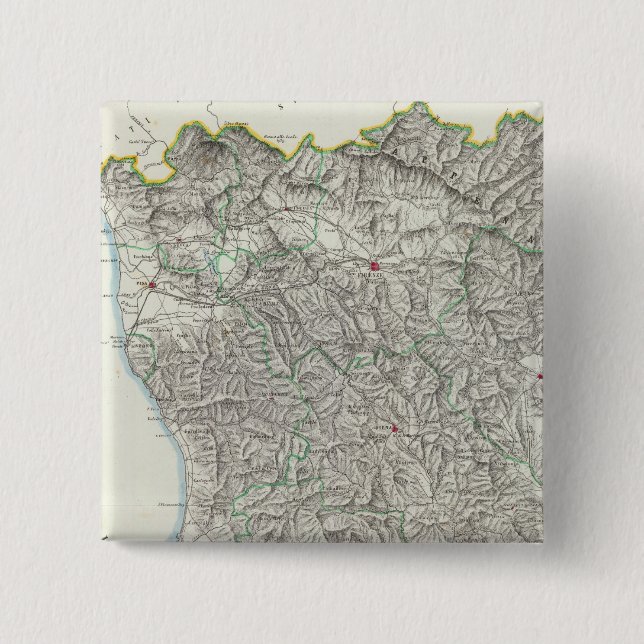 Region of Tuscany Italy 2 Inch Square Button (Front)