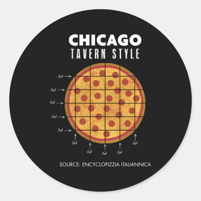 Regional Pizza Chicago Tavern Style Classic Round Sticker (Front)